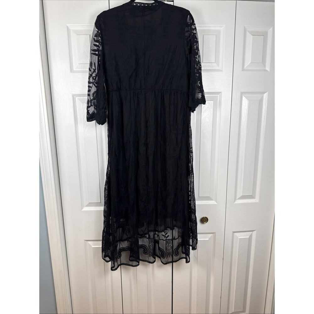 Reba Dress Size L Large Black Lace High Low Maxi Western Goth NEW WITH TAGS - Picture 11 of 16